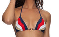 Waves Ring Triangle-Seamless Ruched Back Tie Side Bikini