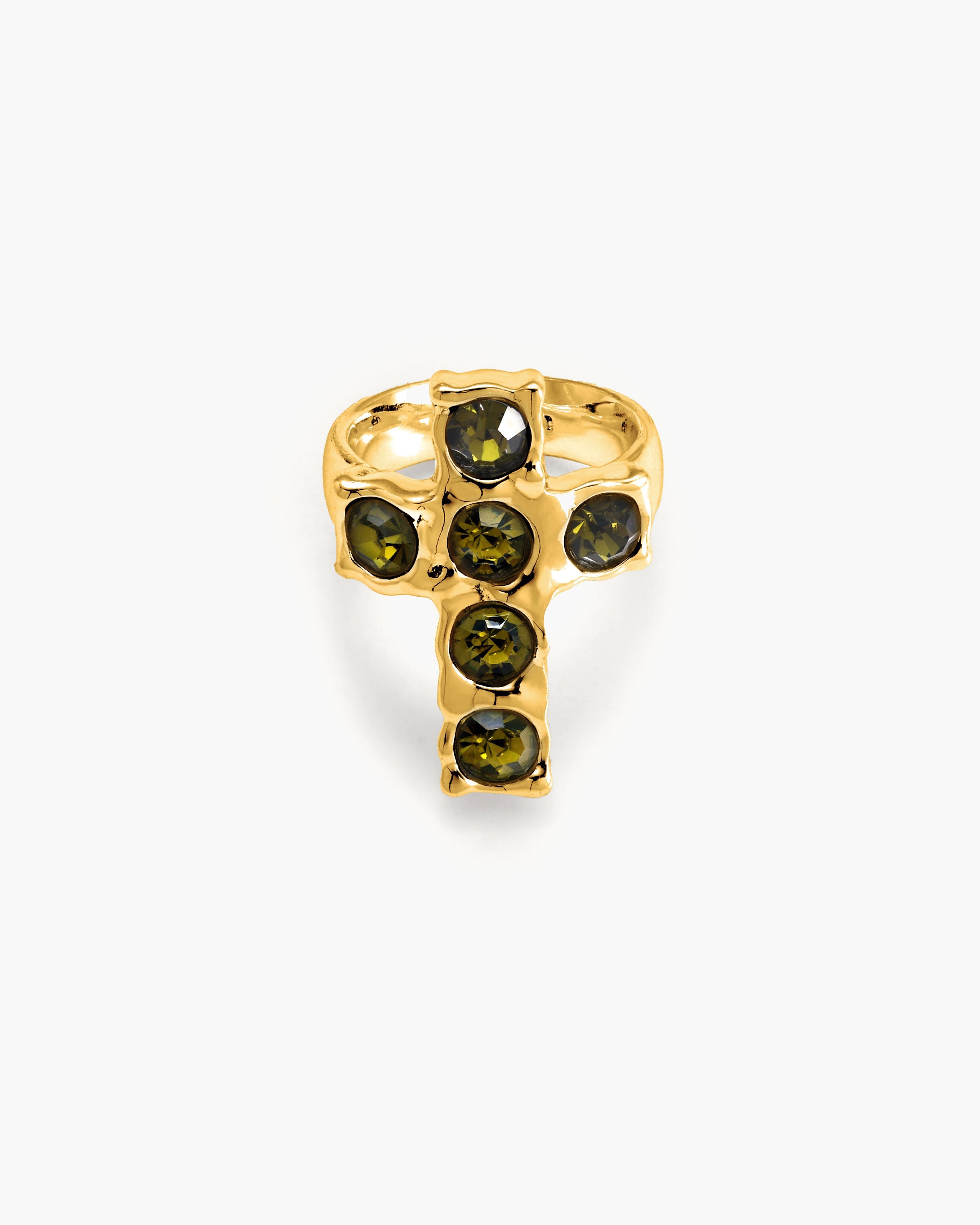 Rebel Cross Ring in Gold